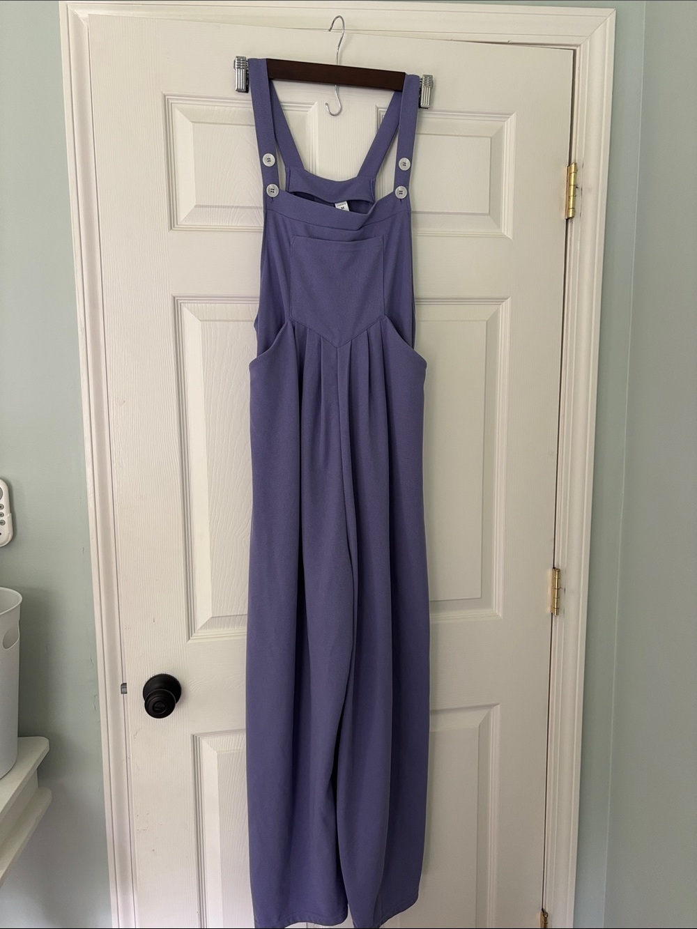 Halara Lavender Wide-Leg Jumpsuit with Buttoned Straps